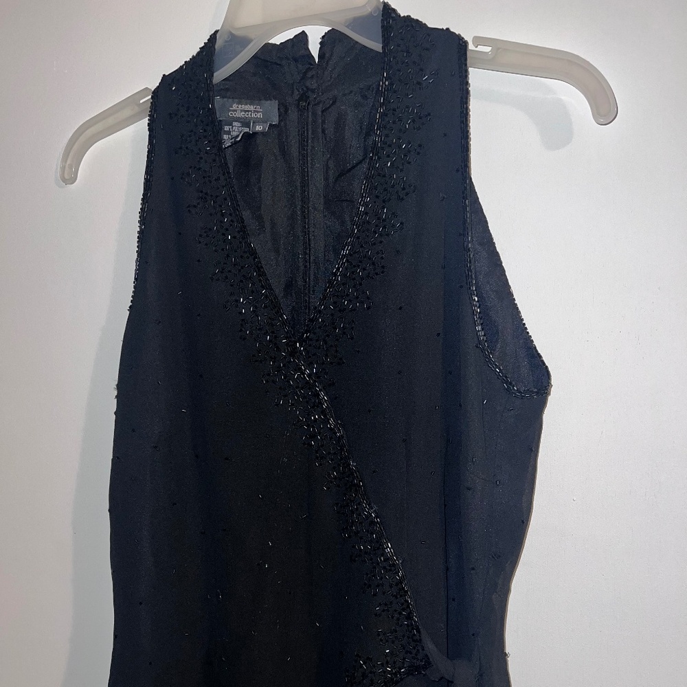 Dressbarn beaded wrap front long gown Size 10